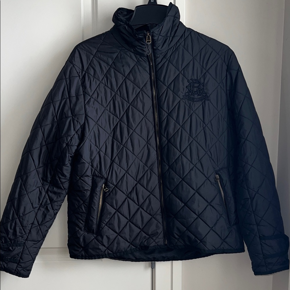 Ralph Lauren Sport Black Quilted Jacket with Embroidered Emblem